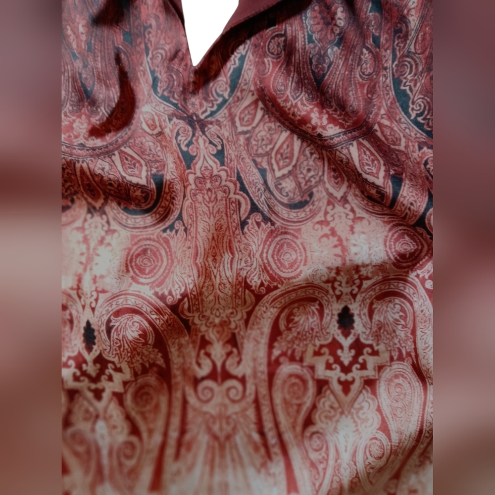 Paisley Ombre Halter Blouse  in Burgundy and Cream - Picture 6 of 10
